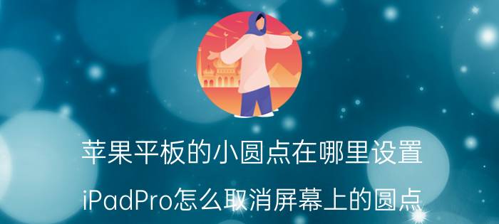 苹果平板的小圆点在哪里设置 iPadPro怎么取消屏幕上的圆点？